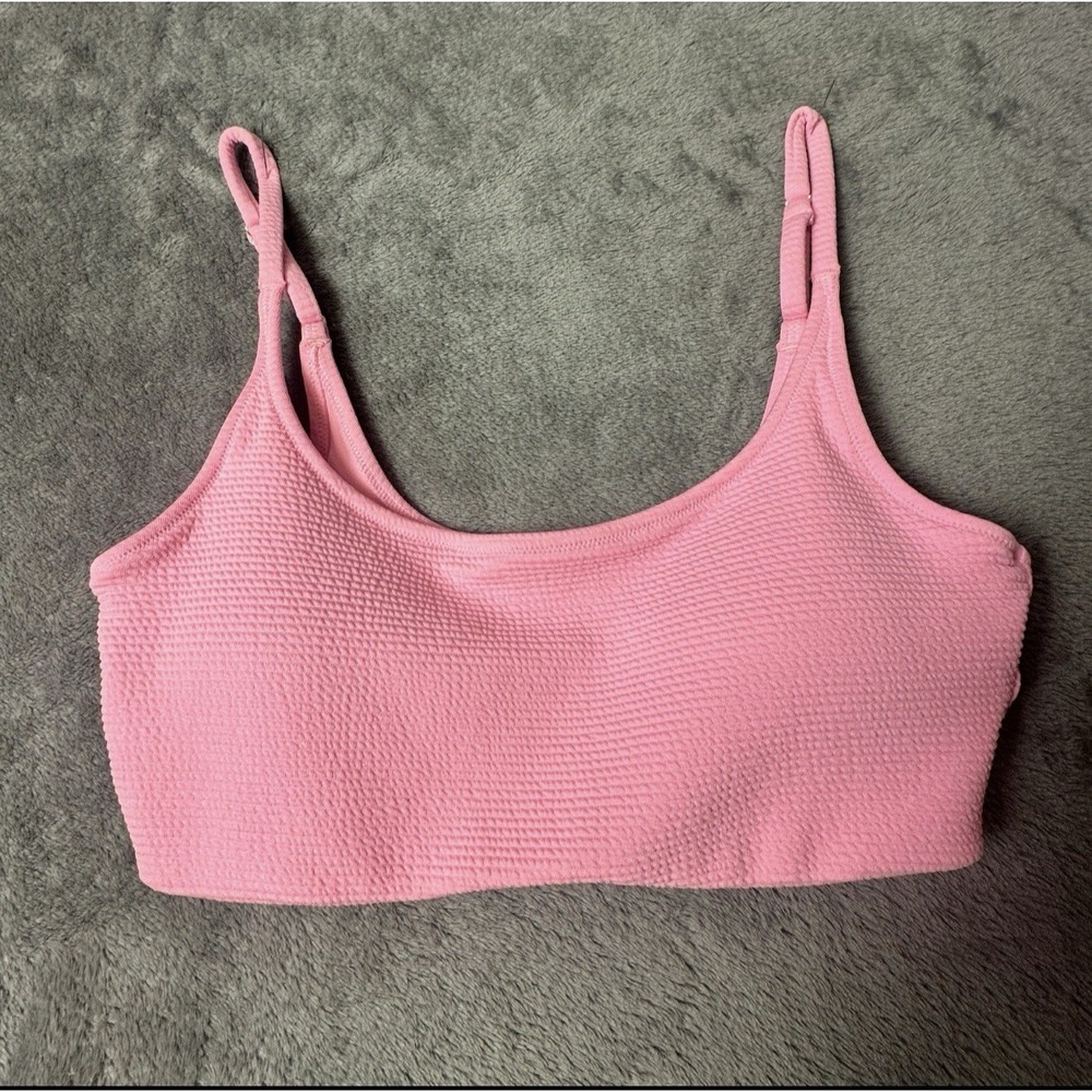 Old Navy Active PowerPress Sports Bra Swim‎ Top Med Support Strappy Pink Size M